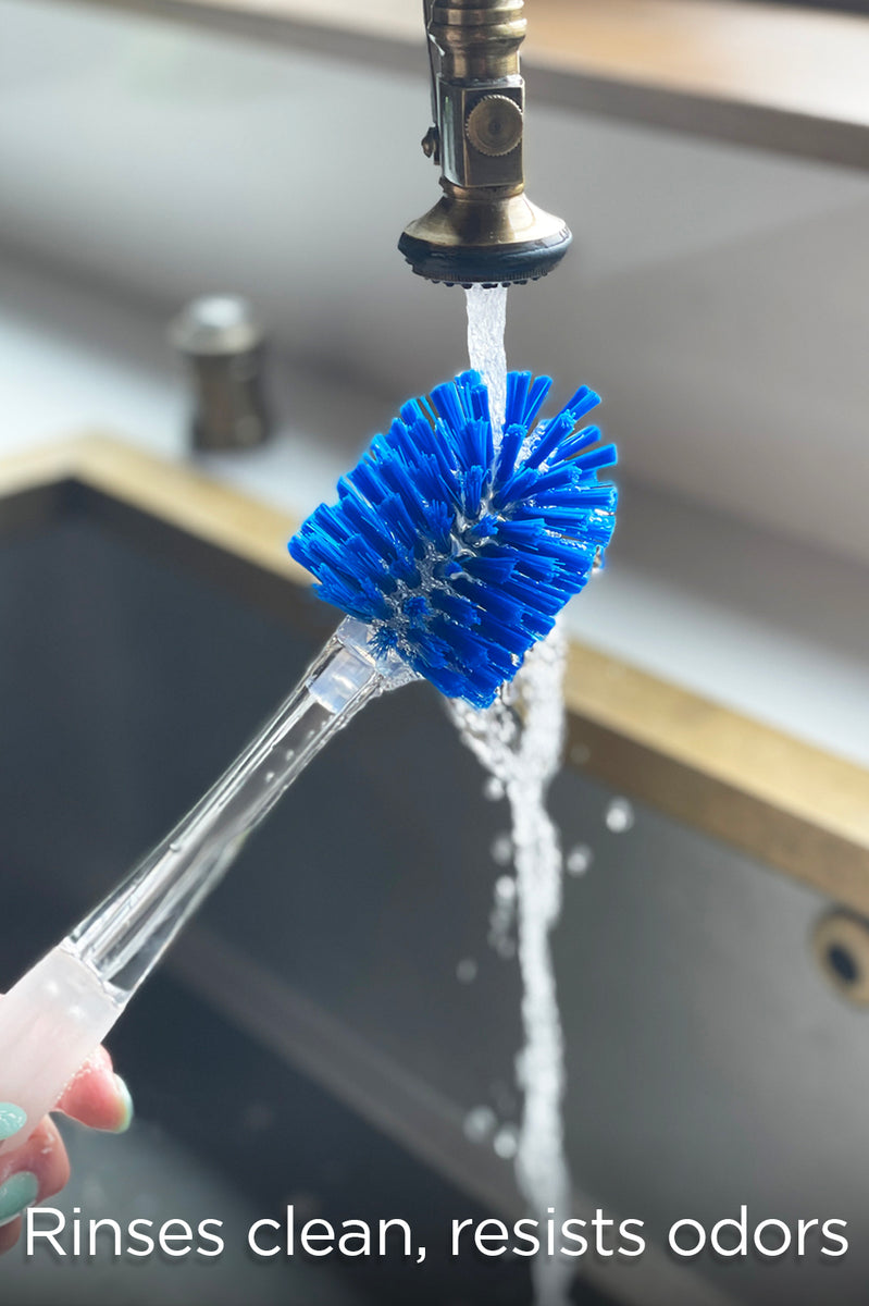 Classic Blue Bottle and Glass Brush –