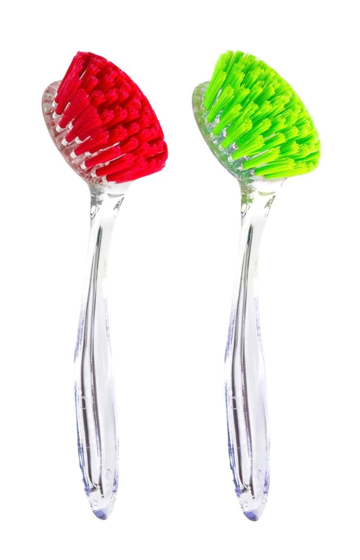 Set of Red and Green Handle Brushes