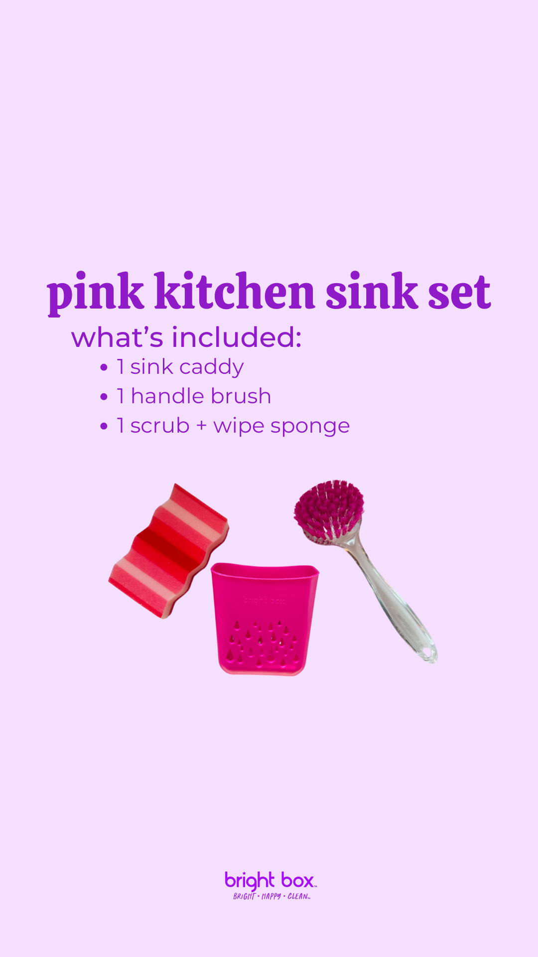 Pink Kitchen Sink Set, 3ct