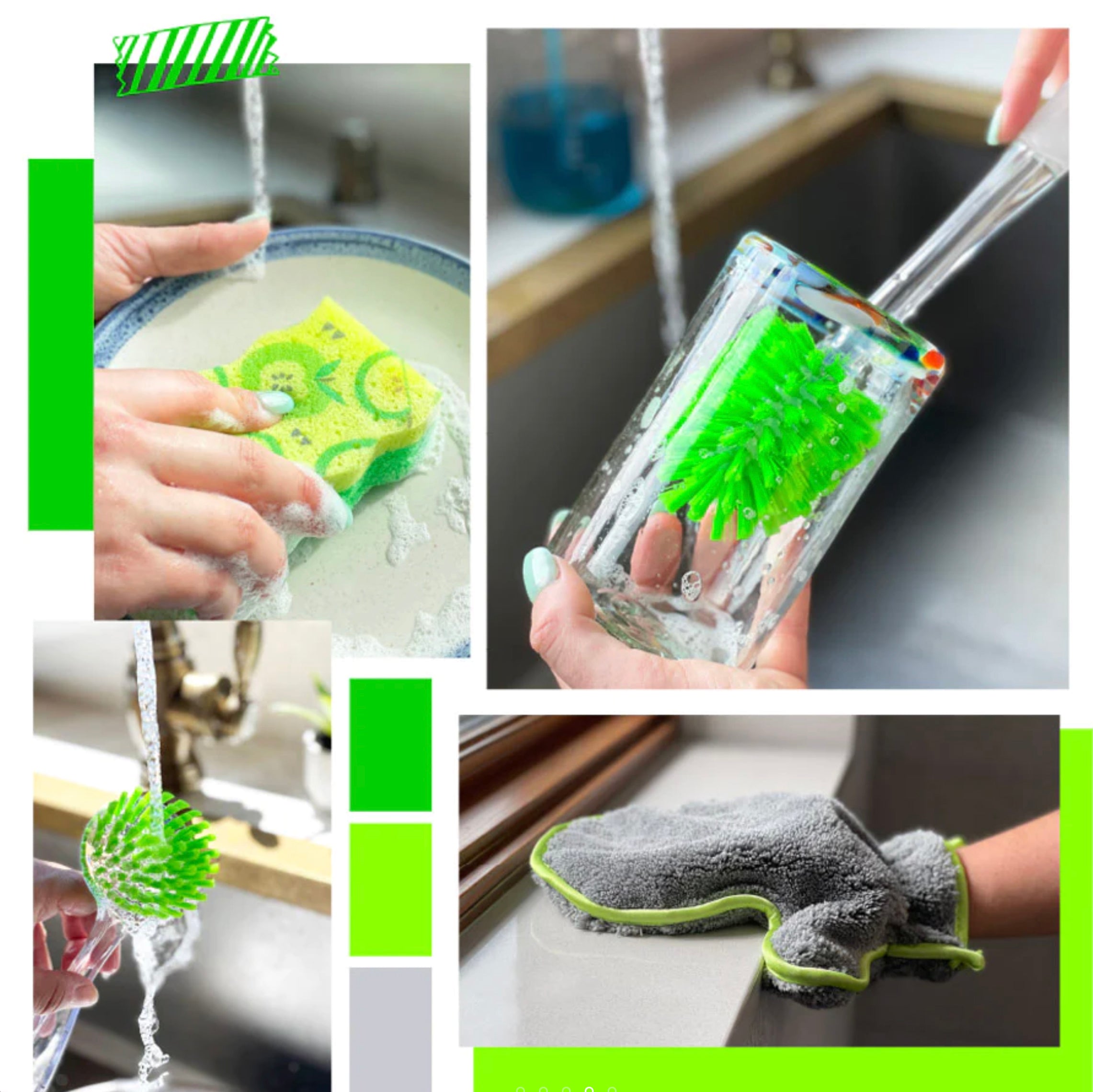 Electric Green Sink Set, 3ct